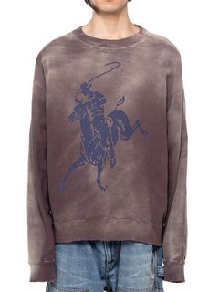 【24AW】ロデオ ブリーチド プルオーバー スウェット / "RODEO"BREACHED PULLOVER / ブラウン