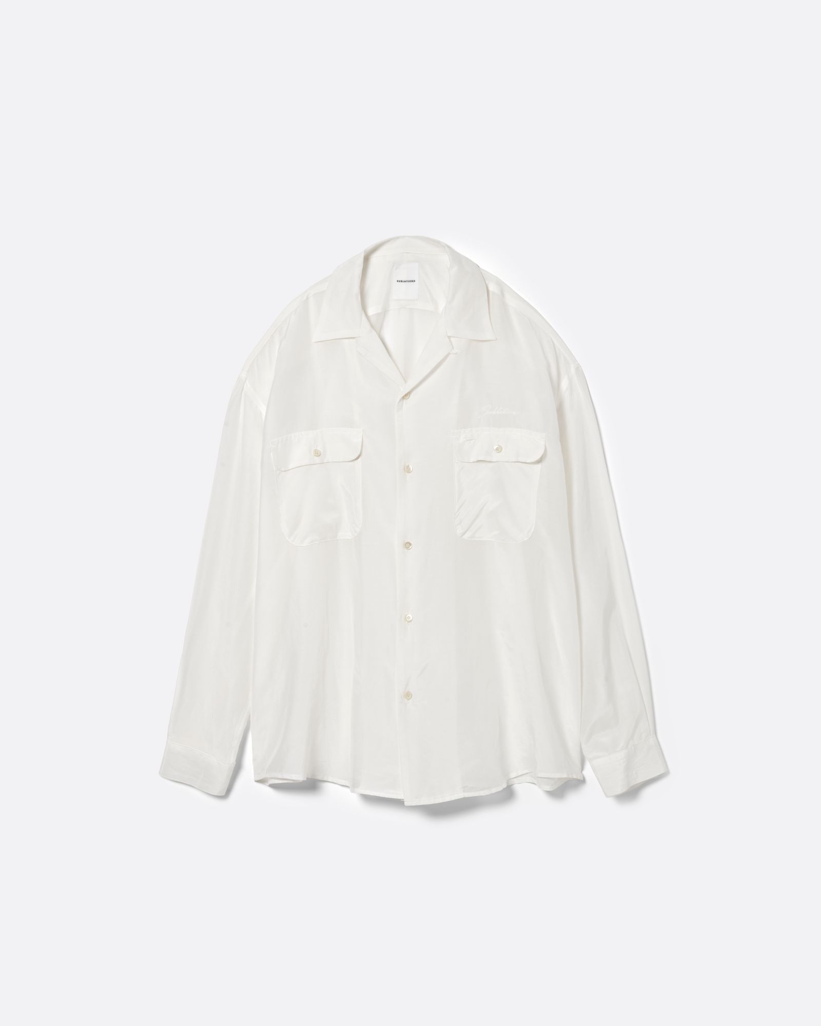 シルク コットン オープンカラー シャツ / SILK COTTON OPEN COLLAR SHIRTS .17 / ホワイト