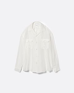 シルク コットン オープンカラー シャツ / SILK COTTON OPEN COLLAR SHIRTS .17 / ホワイト