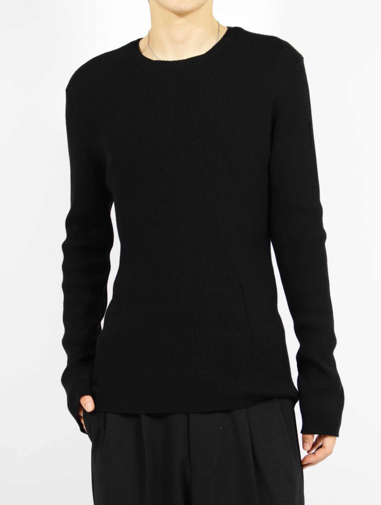 【25AW】メンズ フィット ノーシーム プルオーバー / MENS FITTED NO-SEAM PULLOVER / ブラック