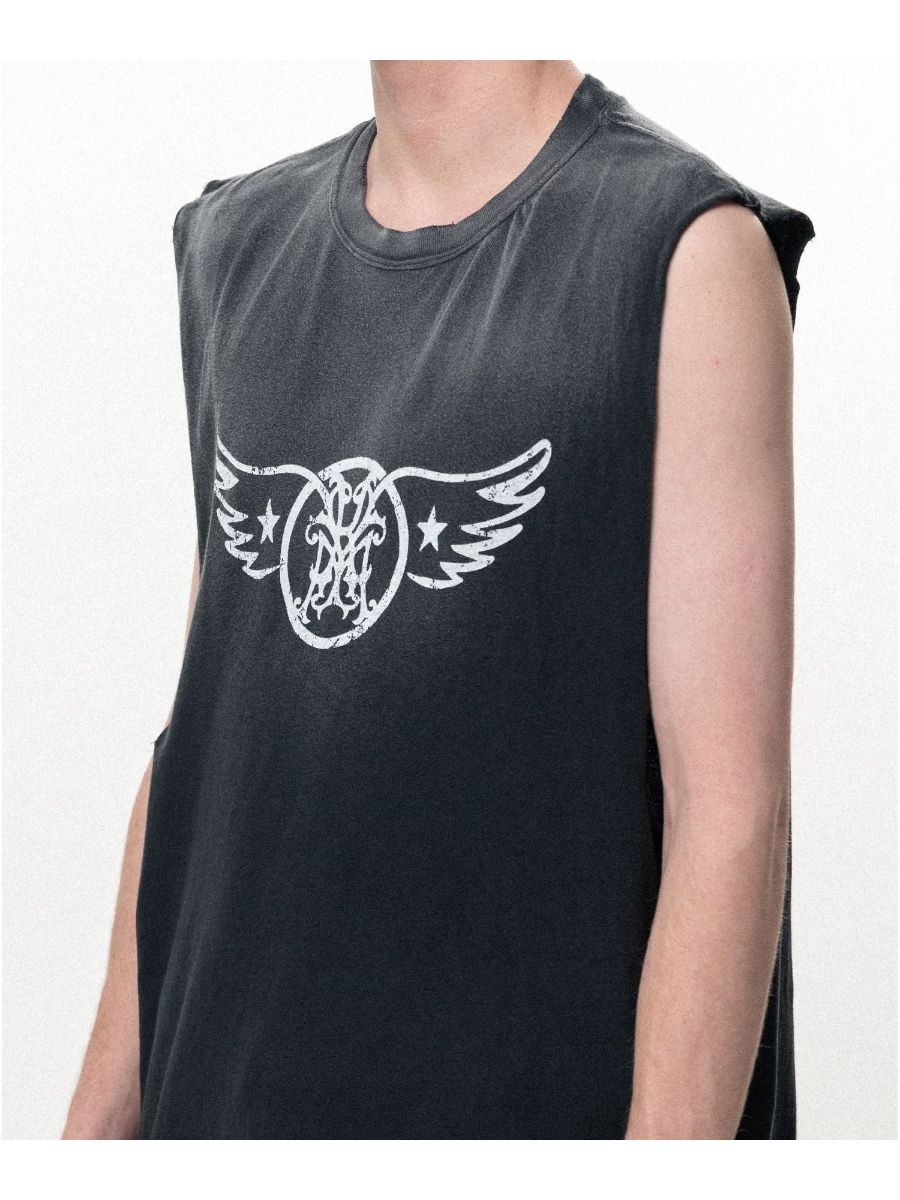 【26SS】"エアロ-カミヤ" ノースリーブ Tシャツ / "AERO-KMY" N/S TEE / ブラック