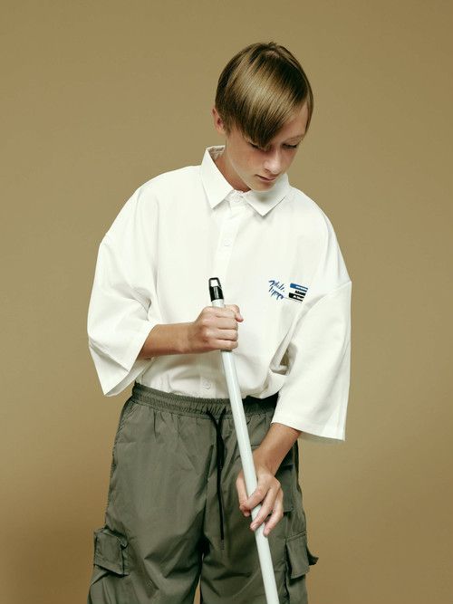 イレイサー 半袖 シャツ / ERASER HALF SLEEVE SHIRT / ホワイト