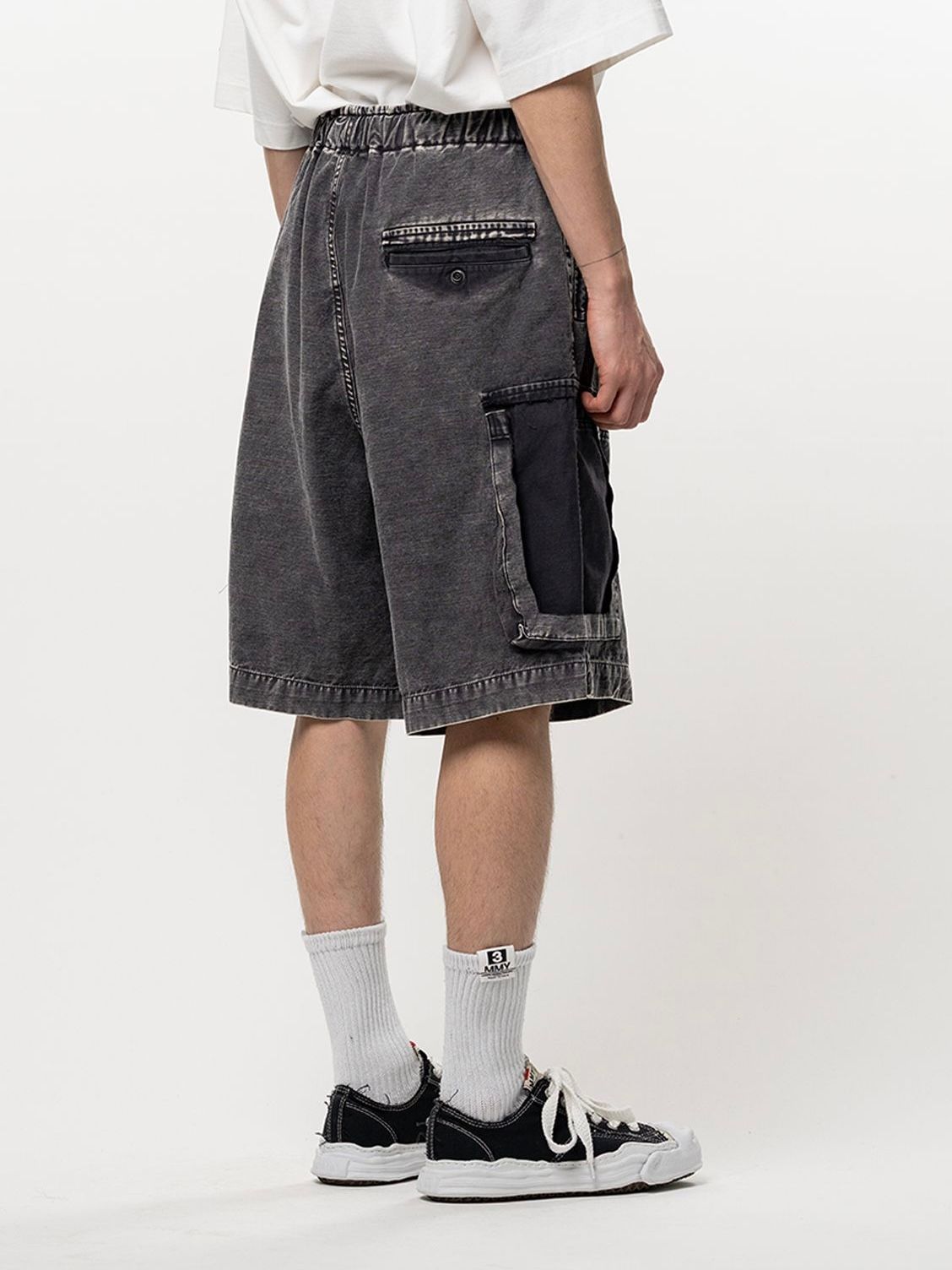 【26SS】ダメージ カーゴ ショートパンツ / DAMAGED CARGO SHORT PANTS / ブラック
