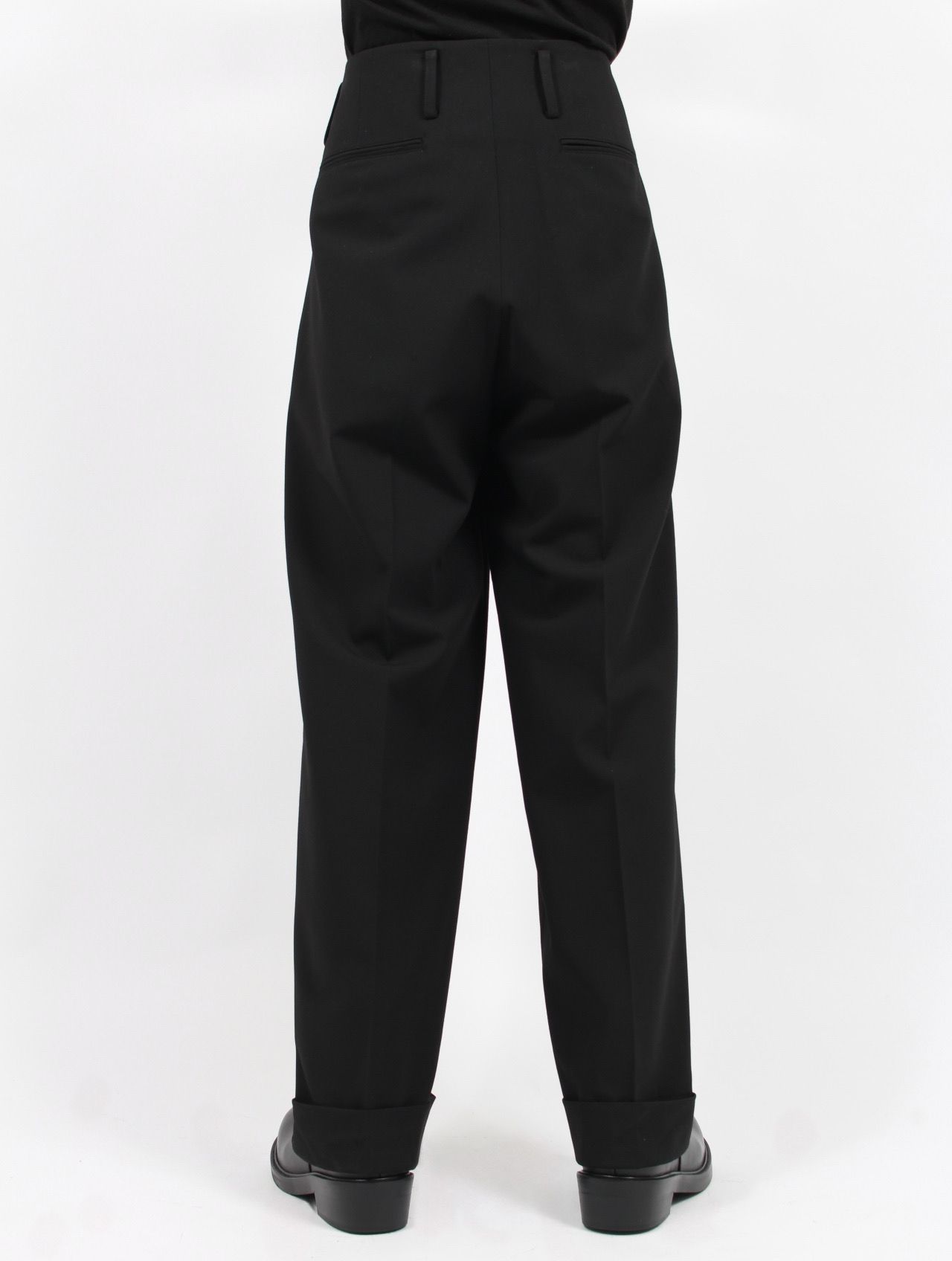 【25AW】フロー ワイド ターンアップ パンツ / FLOW WIDE TURN-UP PANTS / ブラック
