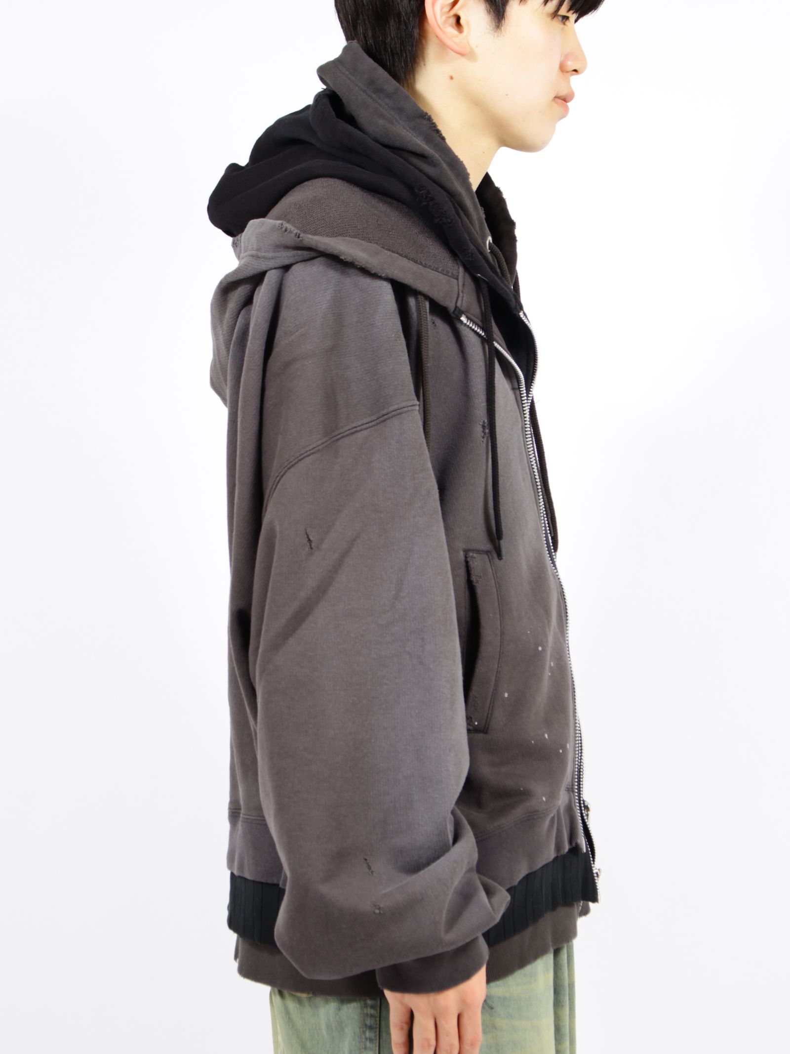 【26SS】トリプル レイヤード パーカー / TRIPLE LAYERED PK / ブラック