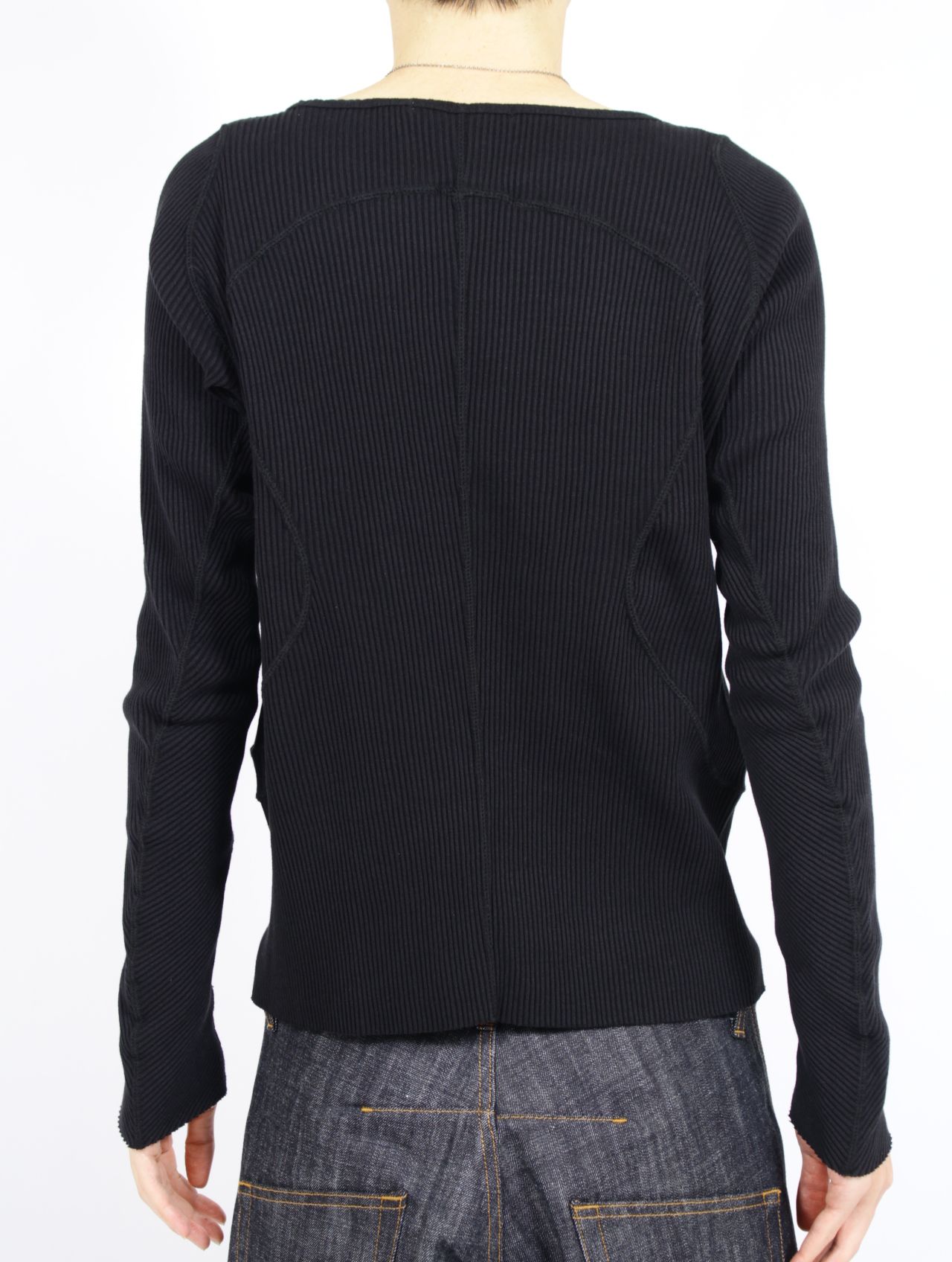 【26SS】 パネルド リブ ロングスリーブ 長袖 Tシャツ / PANELLED RIBBED LONG SLEEVE T-SHIRT / BLACK (ブラック)