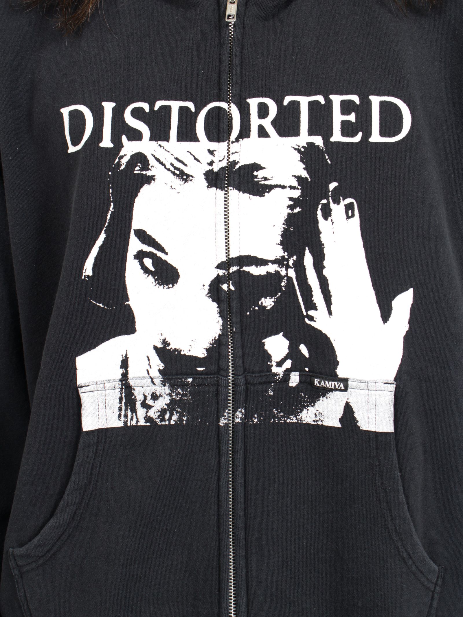 【26AW】ディストーテッド・ガール・ジップアップ・フーディ /"DISTORTED Girl" Zip-up Hoodie /ブラック