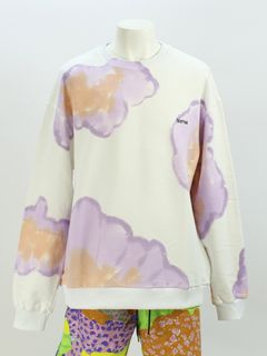 ランダムペイント スウェット / WATERCOLOR PAINT SWEAT  SHIRT / ホワイト × マルチ
