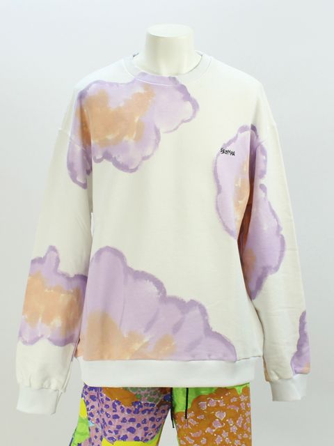 ランダムペイント スウェット / WATERCOLOR PAINT SWEAT  SHIRT / ホワイト × マルチ