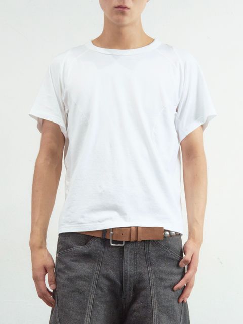 【26SS】 パネルド ハーフスリーブ Tシャツ / PANELLED HALF SLEEVE T-SHIRT / WHITE (ホワイト)