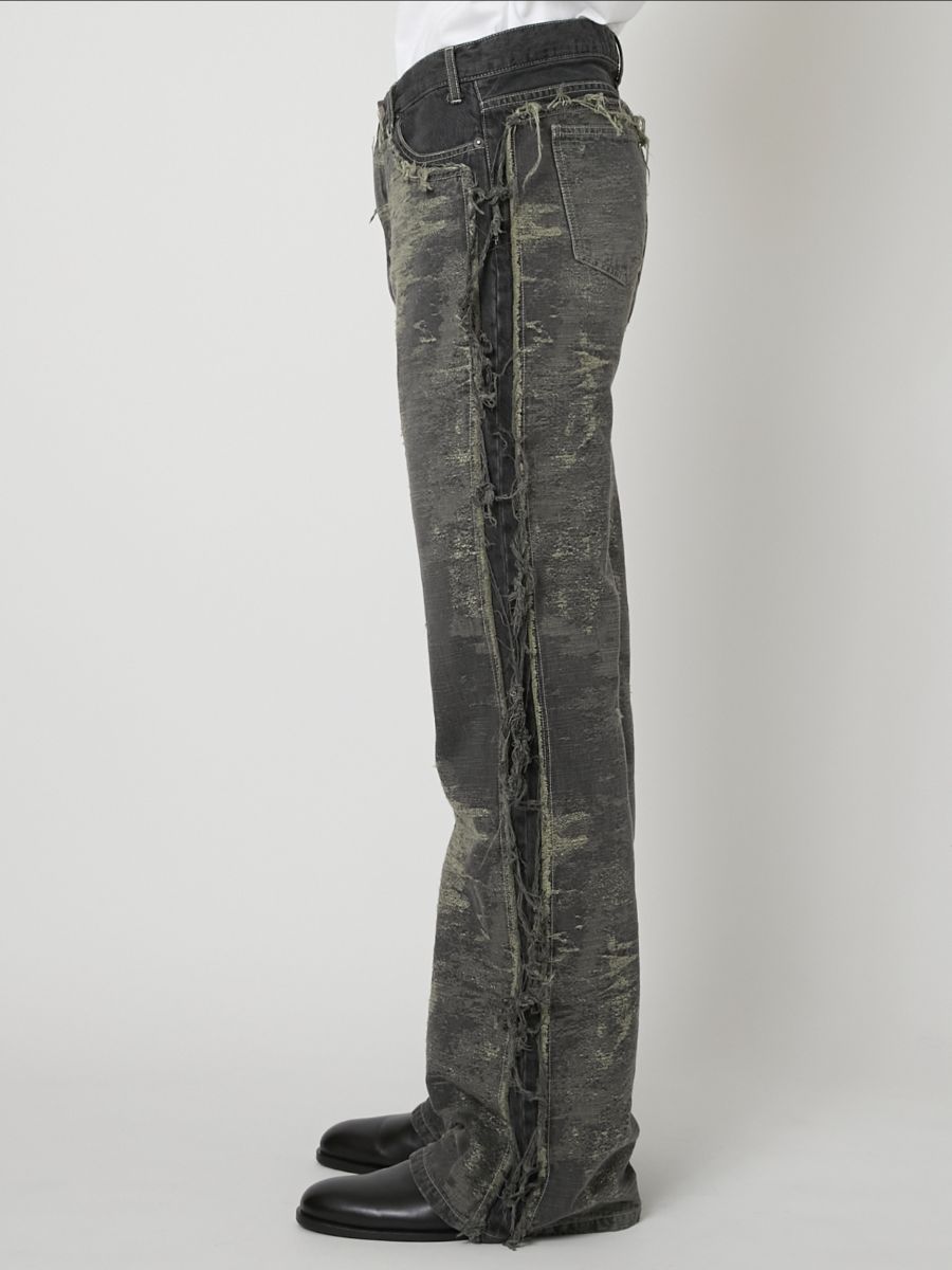 【27SS】デザイン フレア パンツ ジャガードデニム / DESIGN FLARE PANTS / グレー