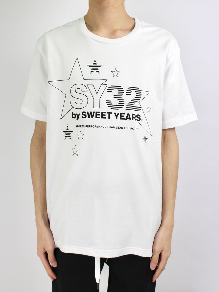 SY32 by SWEET YEARS - スターロゴ Tシャツ / STAR LOGO TEE / ホワイト × ブラック | STORY