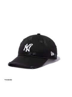 【26SS】ニューエラ コラボ ダメージ ヤンキース キャップ / × NEWERA YANKEES CAP / ダメージブラック
