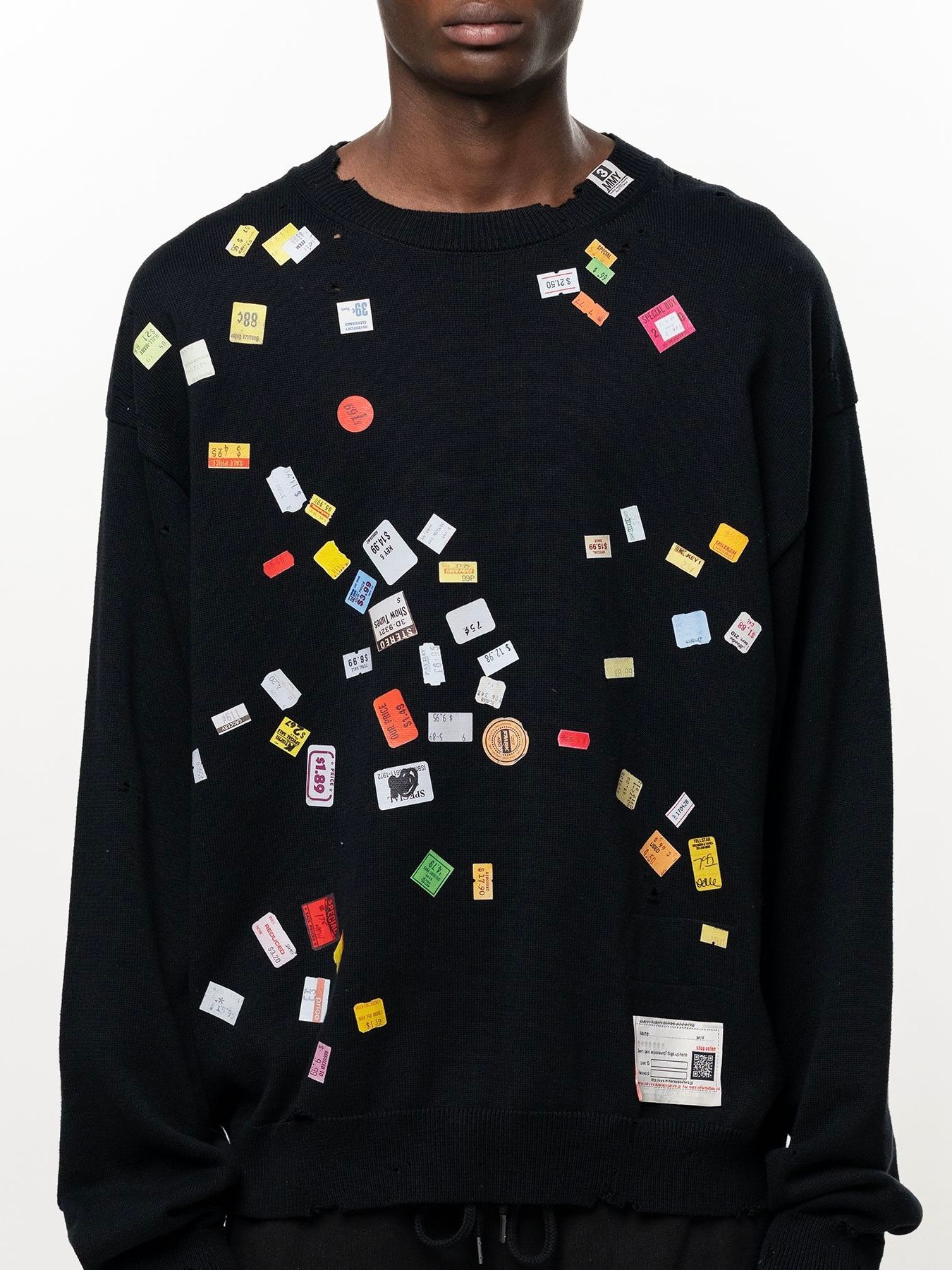 【26AW】 プライス ステッカー ニット プルオーバー / PRICE STICKER KNIT PO / ブラック