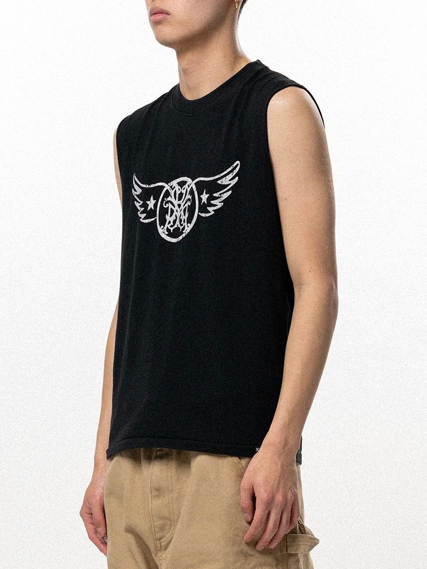 【26SS】"エアロ-カミヤ" スリーブレス Tシャツ ノースリーブ カットソー / "AERO-KMY" SLEVELESS T-SHIRT / ブラック