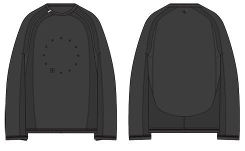 【26AW】スレッド アイレット ロングスリーブ 長袖Tシャツ / SAN SAN X JIAN YE THREAD EYELET LONG SLEEVE / ブラック