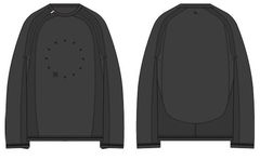 【26AW】スレッド アイレット ロングスリーブ 長袖Tシャツ / SAN SAN X JIAN YE THREAD EYELET LONG SLEEVE / ブラック
