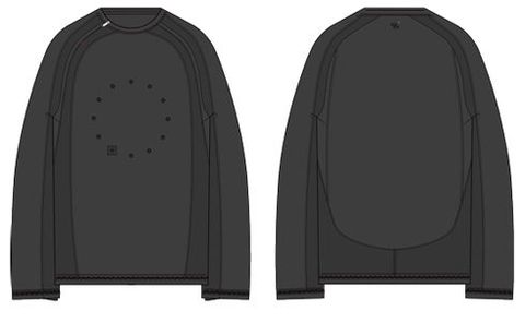 【26AW】スレッド アイレット ロングスリーブ 長袖Tシャツ / SAN SAN X JIAN YE THREAD EYELET LONG SLEEVE / ブラック