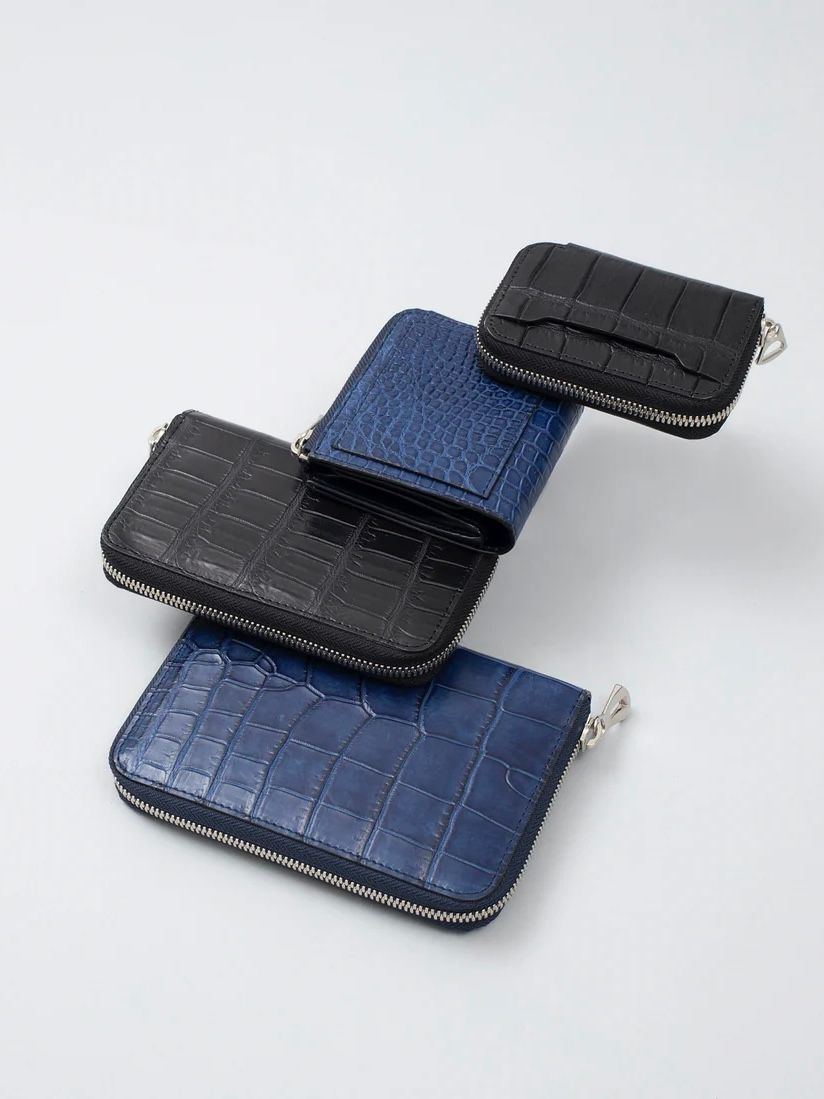 クリスティー コイン カード ウォレット クロコダイル レザー 財布 / CRISTY COIN CARD WLT CROCO / ブラック