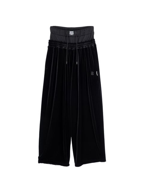 【25AW】レイヤード ベルベット トラウザーズ / LAYERED VELVET TROUSER / ブラック