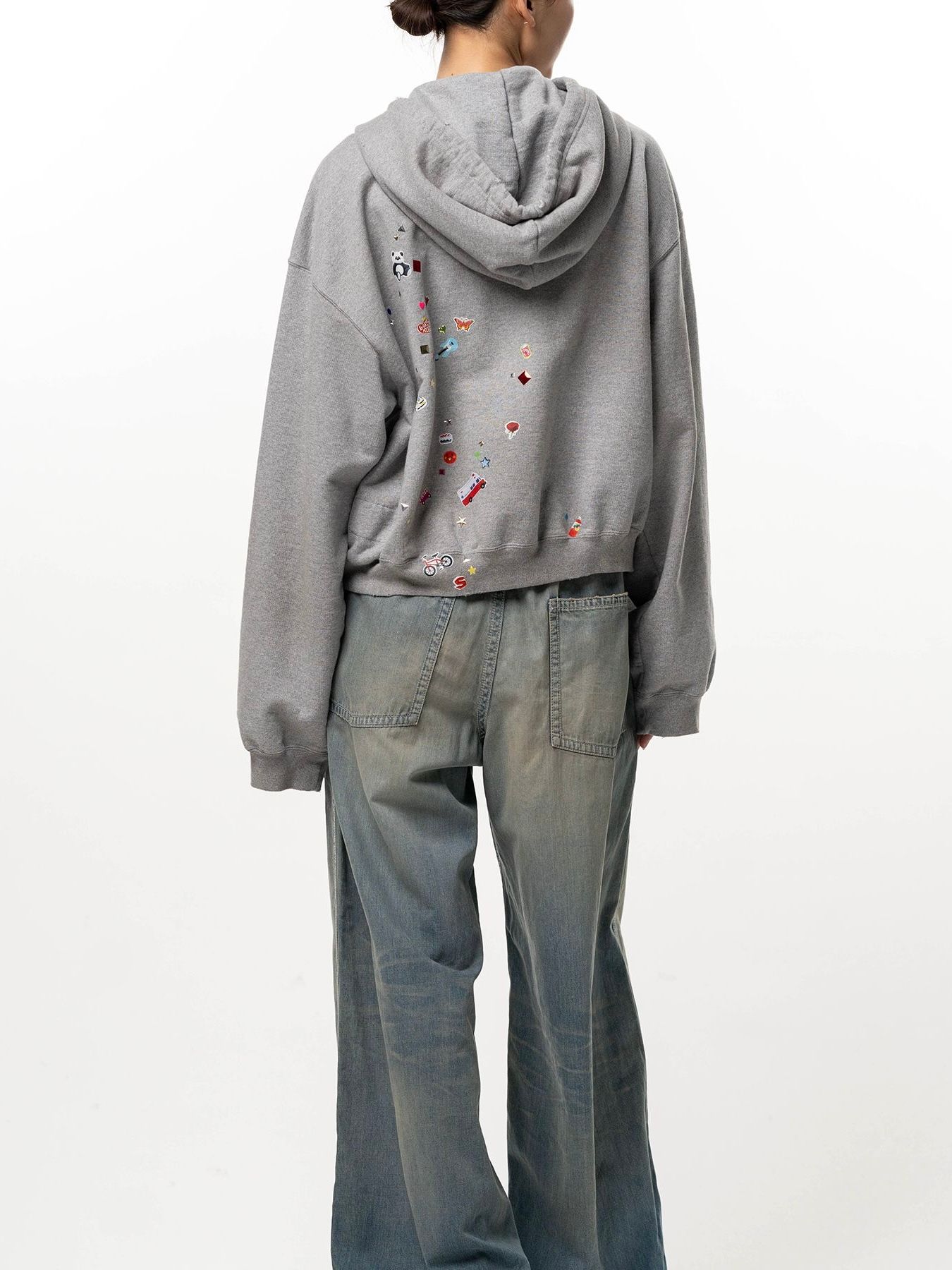 【26AW】キッズ ステッカー パーカー / KIDS STICKER PARKA / グレー