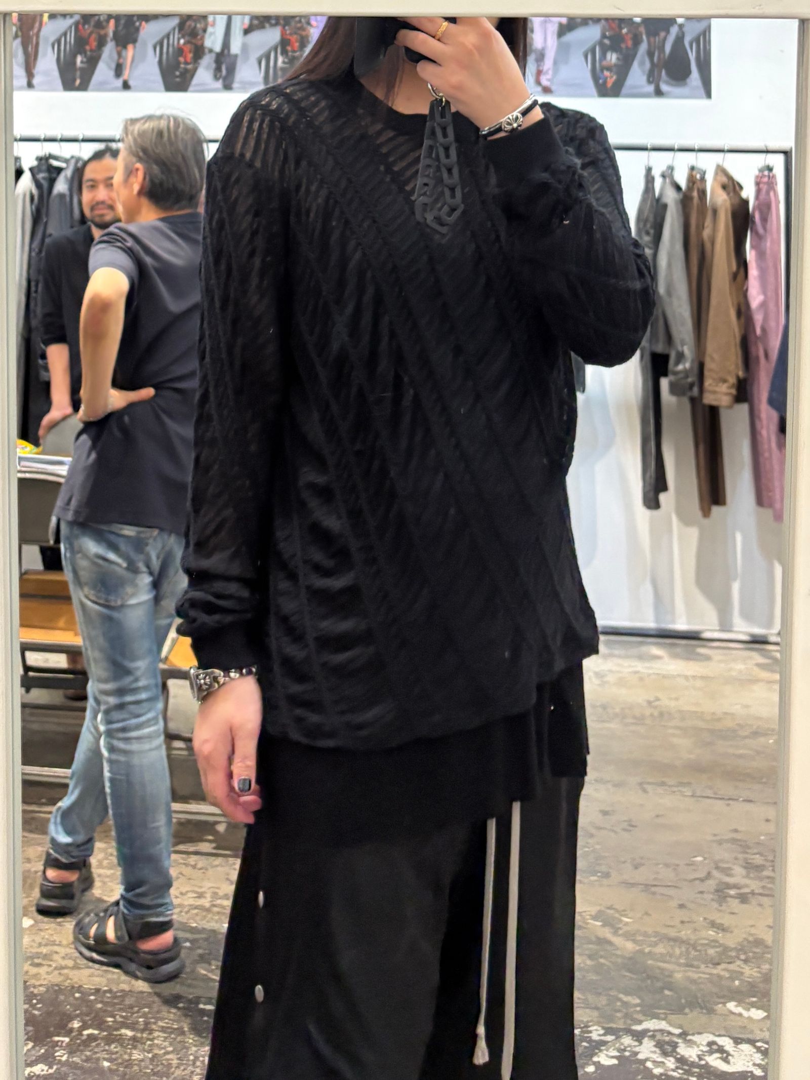 【27SS】ロングスリーブ Tシャツ ジャージトップ シャツ / LONG SLEEVE T-SHIRT / ブラック