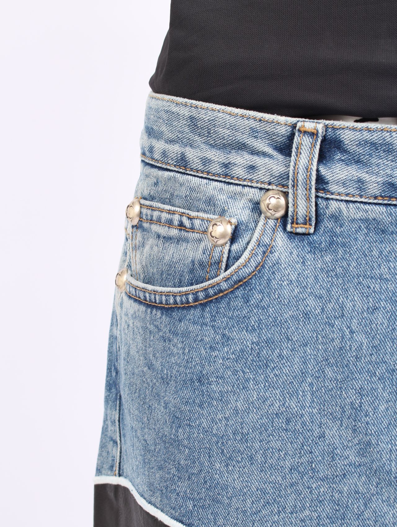 【25AW】TC レザー ウォッシング デニム パンツ / TC WASHING DENIM PANTS / ブルー