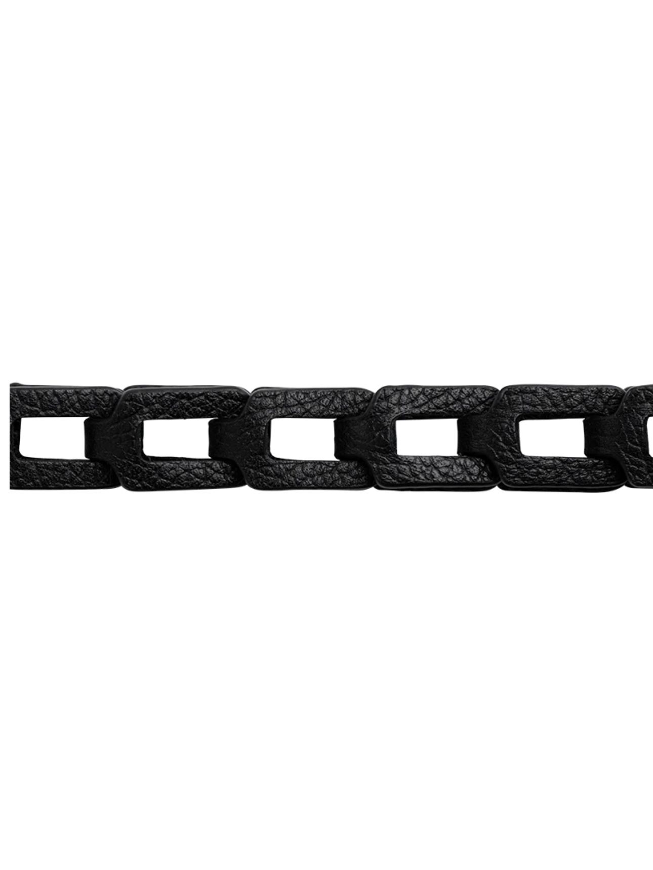 レザーチェーン ハンド ストラップ / HAND STRAP RECTANGLE / ブラック