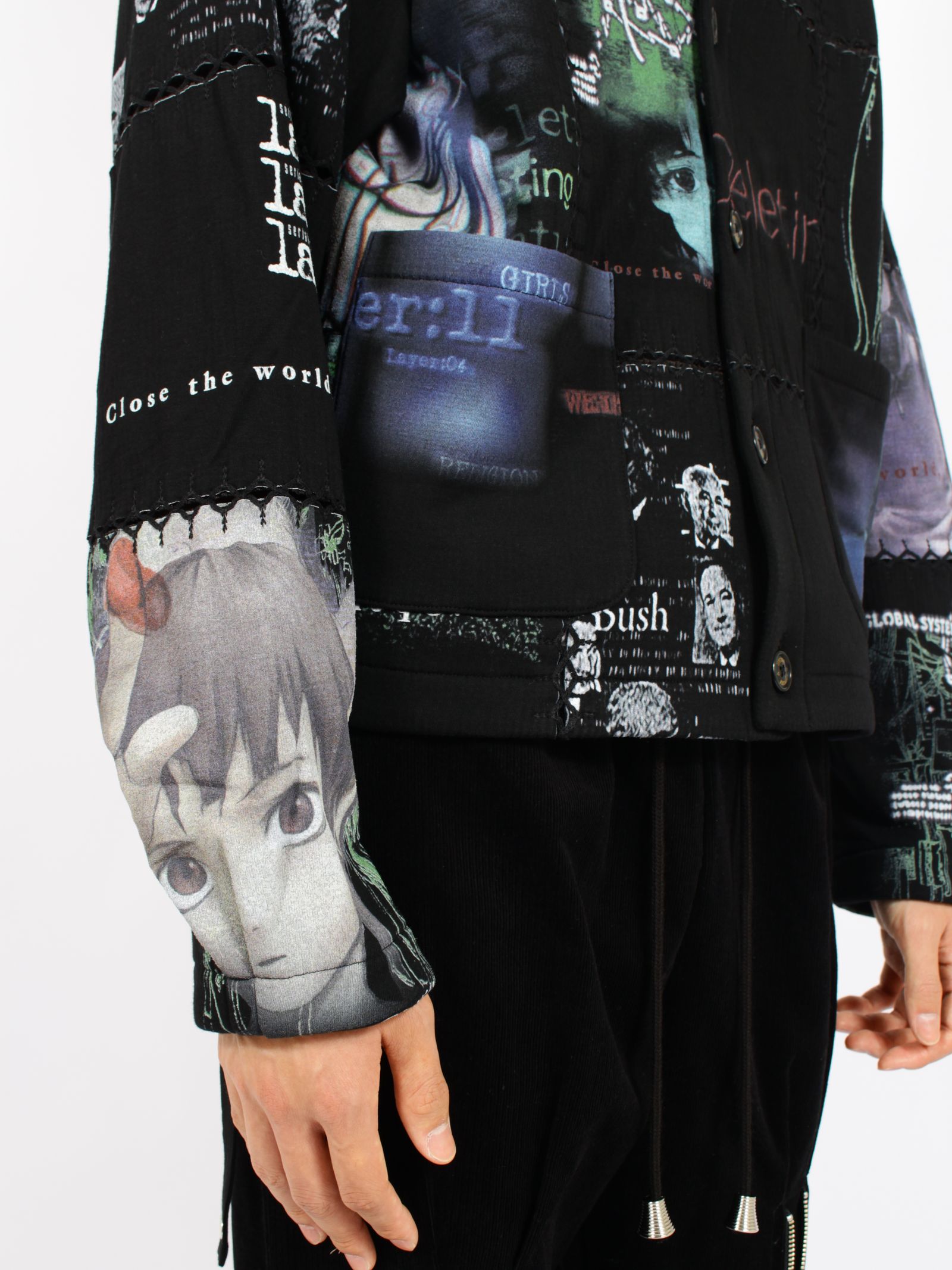 【26AW】フラグメント カーディガン バージョン シリアル エクスペリメンツ レイン / FRAGMENT CARDIGAN VER, SERIAL EXPERIMENTS LAIN / ブラック