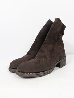 【788Z】馬革 バックジップ ホース リバース レザー ダブルソール ミドルブーツ / BACK ZIP MID BOOT / ブラウン