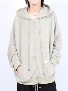 【25AW】テディベア フーデッド セーター シャギー ジップアップ パーカー / TEDDY BEAR HOODED SWEATER / ミント