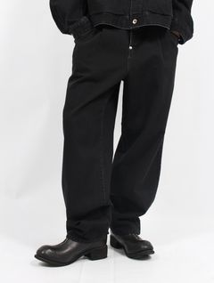 【25SS】ドレープ ポケット ウォッシュド デニム パンツ / DRAPE POCKET WASHED DENIM PANTS / ウォッシュブラック