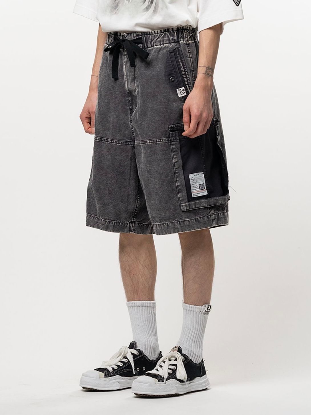 【26SS】ダメージ カーゴ ショートパンツ / DAMAGED CARGO SHORT PANTS / ブラック