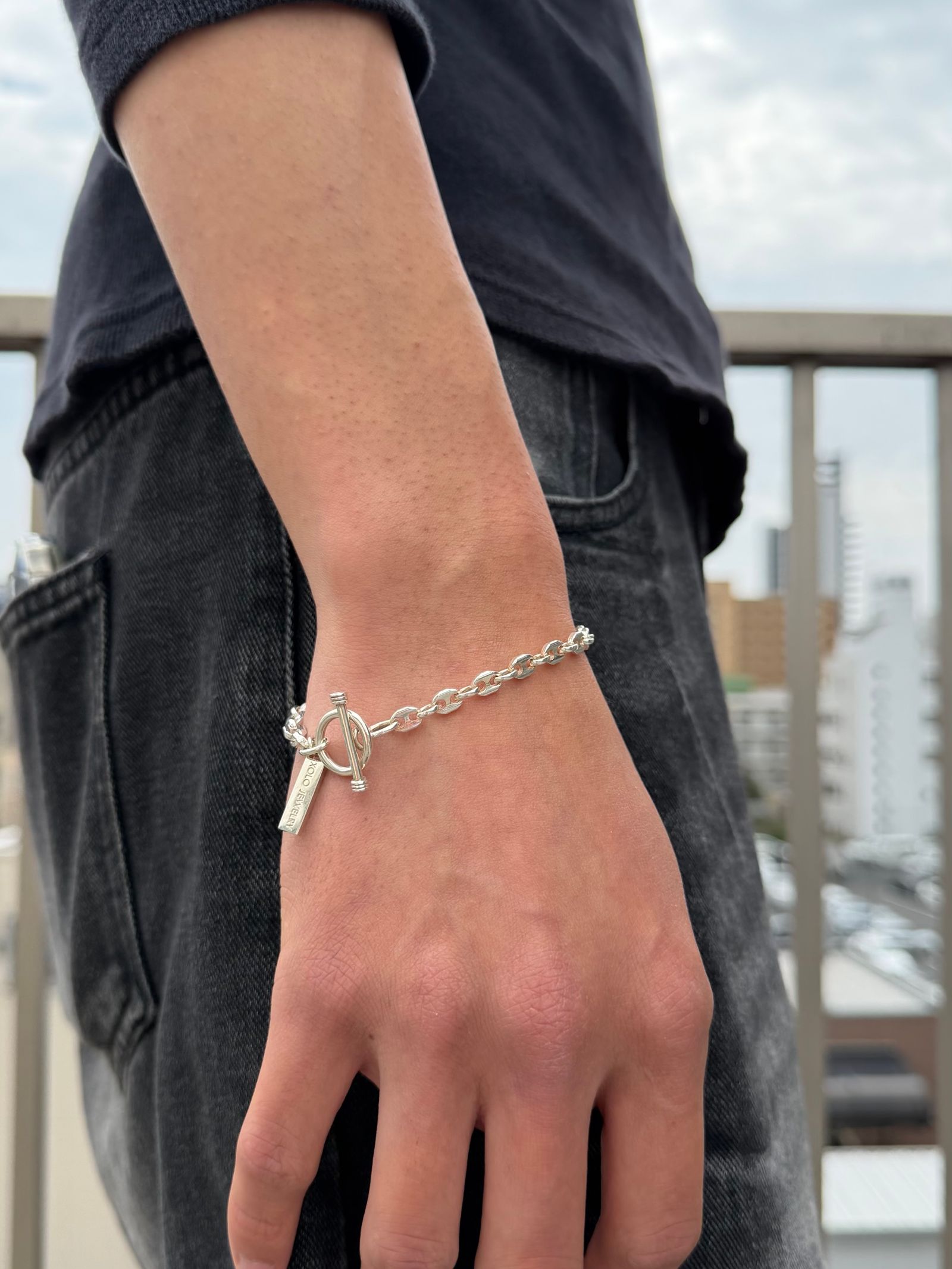 カット キャビア リンク ブレスレット / CUT CAVIAR LINK BRACELET -5mm- / シルバー