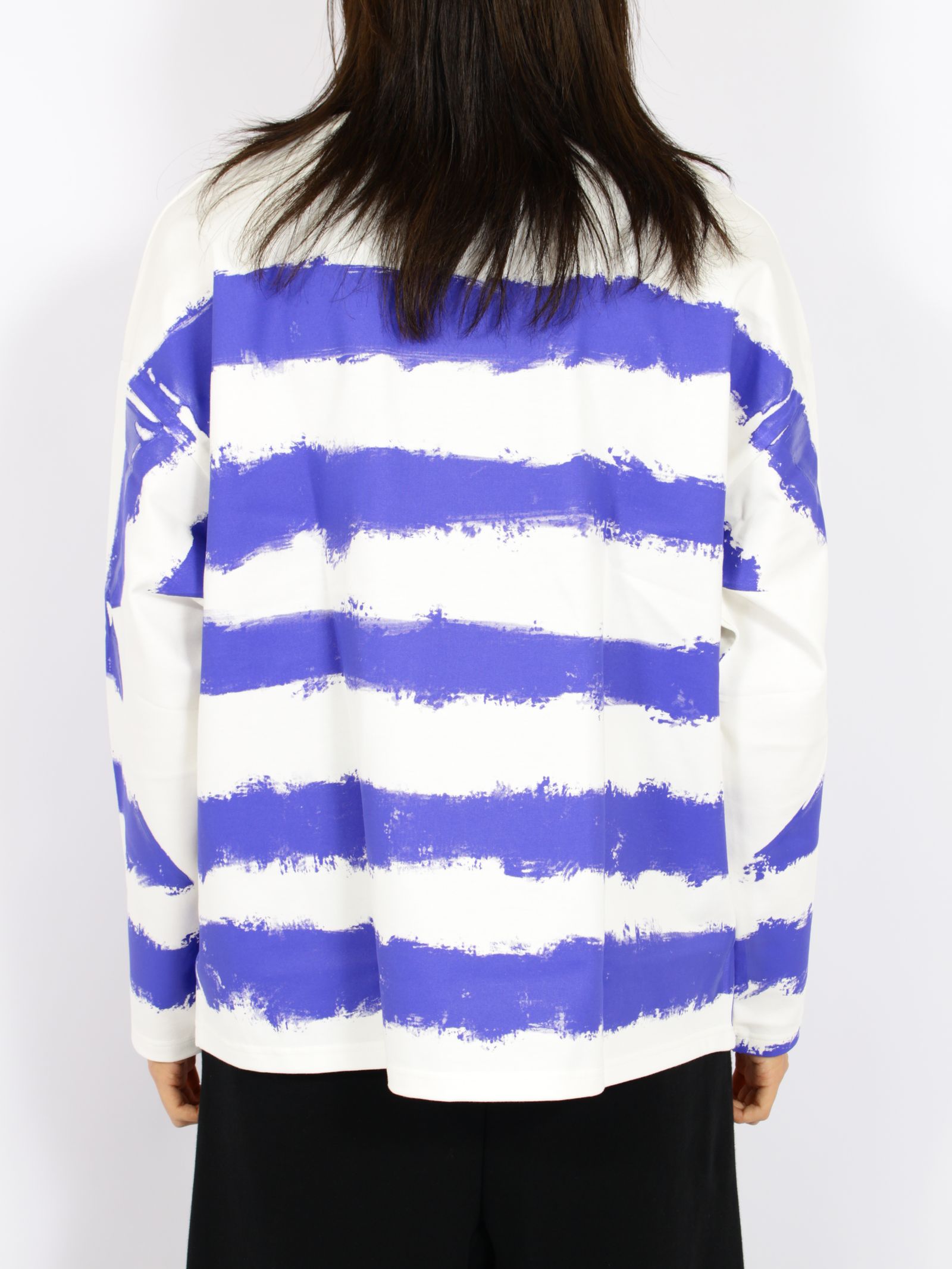 【26AW】 ピクチャレスク バスク ペインティング Tシャツ ボーダーカットソー / PICTURESQUE BASQUE PAINTING(ROOM GARDENER) / ホワイト×ブルー