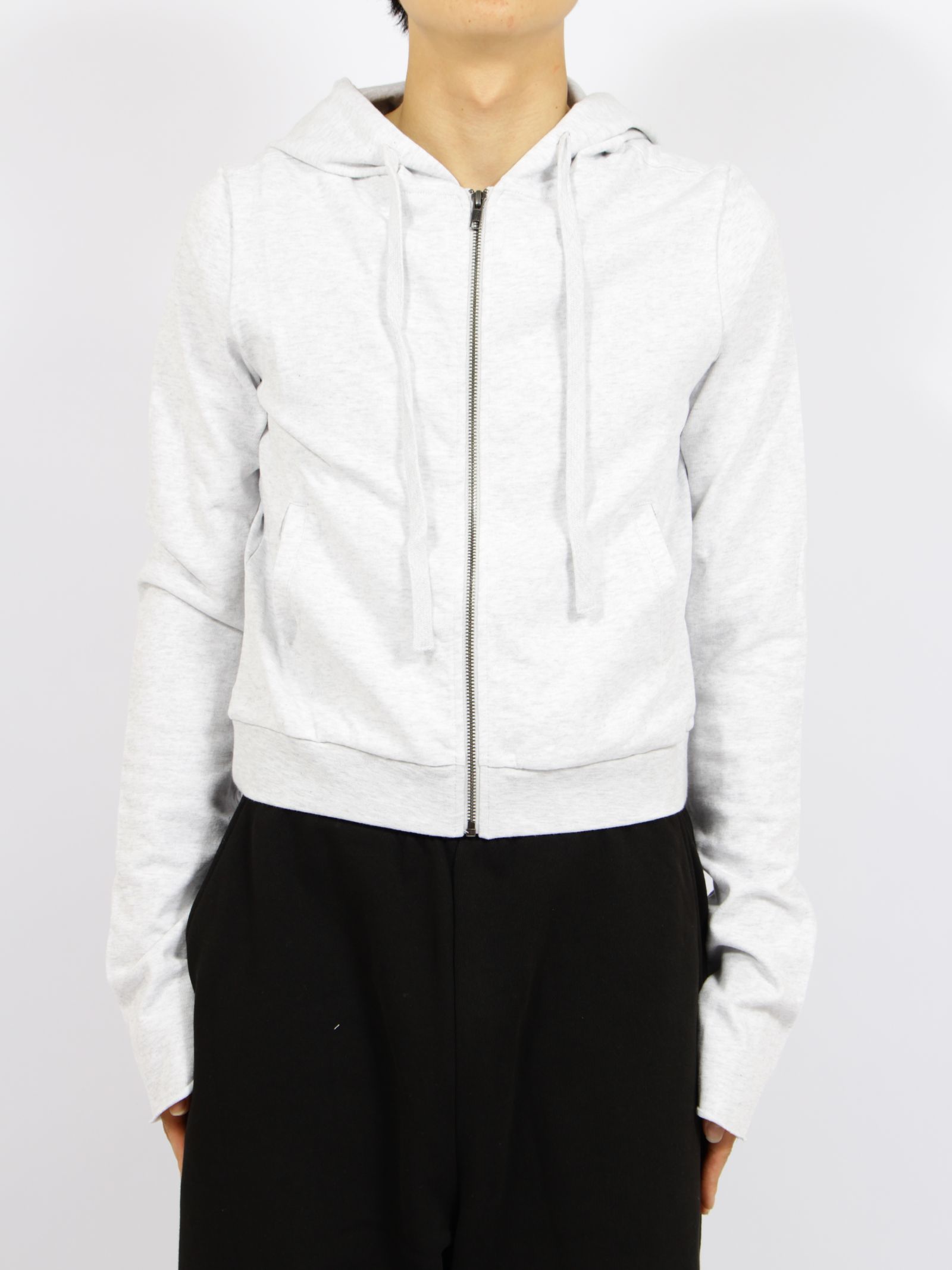 ライトウェイト クロップド ジップアップ フーディー パーカー / LIGHTWEIGHT CROPPED  ZIP UP / HEATHER GREY(グレー)
