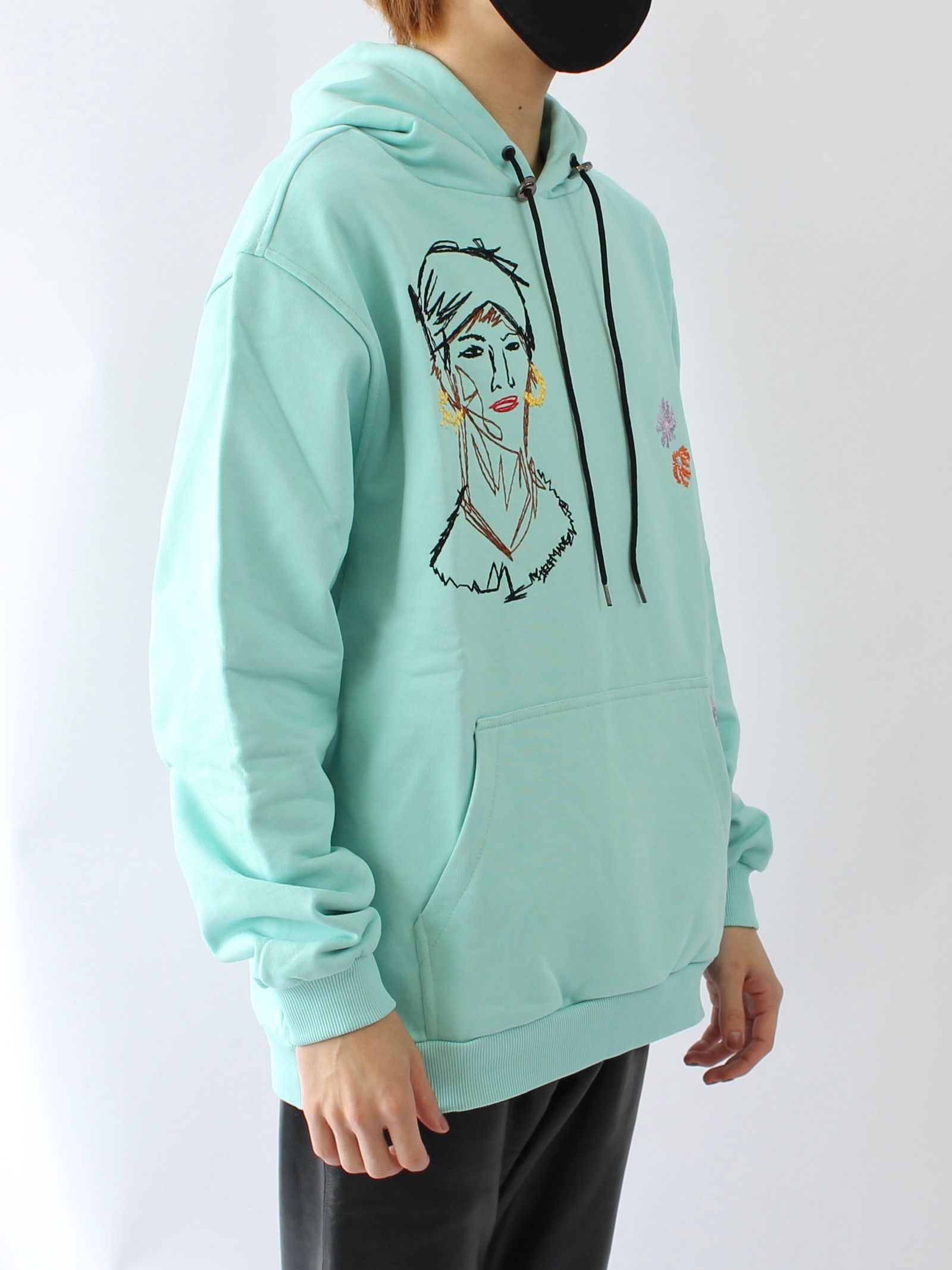 刺繍ロゴ パーカー / FAIR AQUA HOODIE / アクア × マルチ