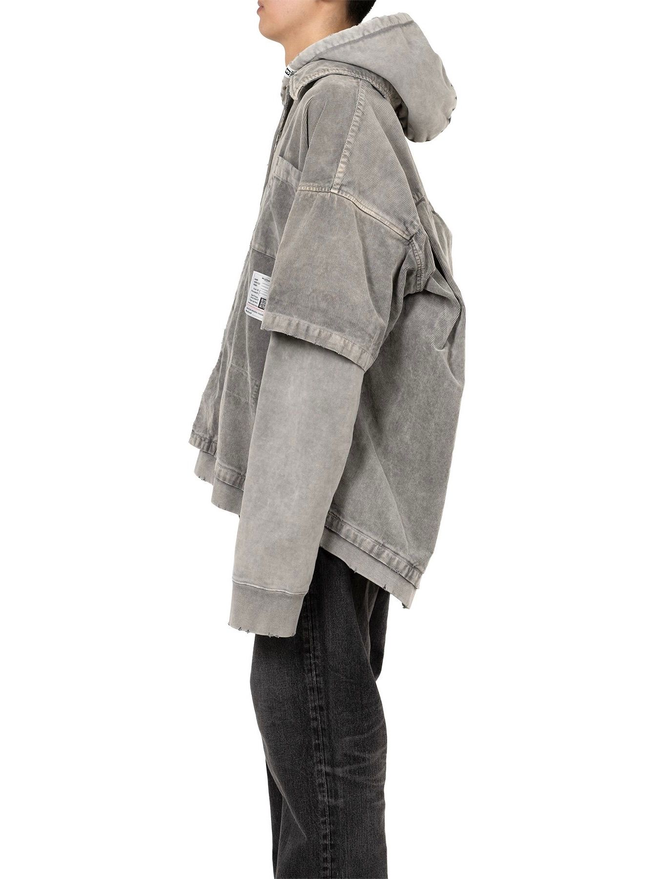 【25AW】レイヤード コーデュロイ シャツ / LAYERED CORDUROY SHIRT / グレー