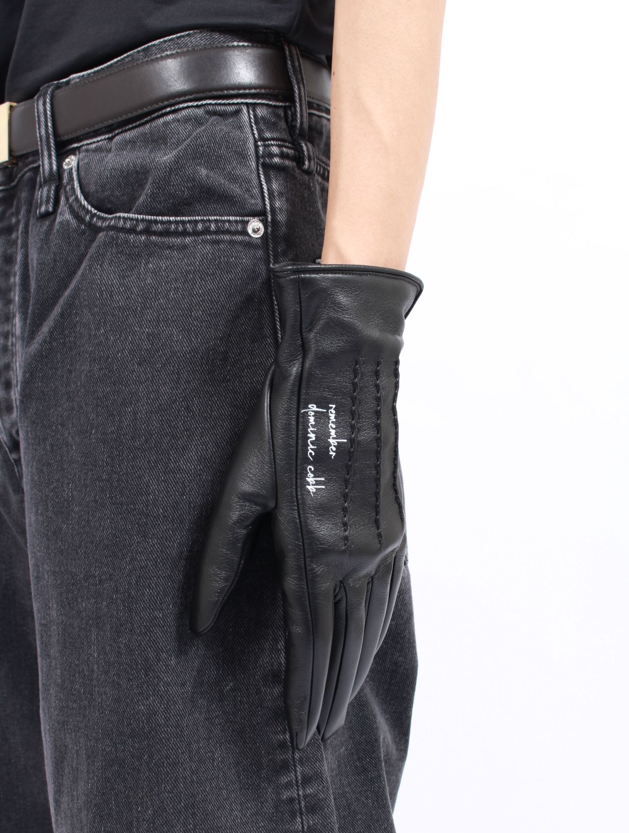 【25AW】メッセージ  シープレザー グローブ / "REMEMBER?" LEATHER GROVE / ブラック