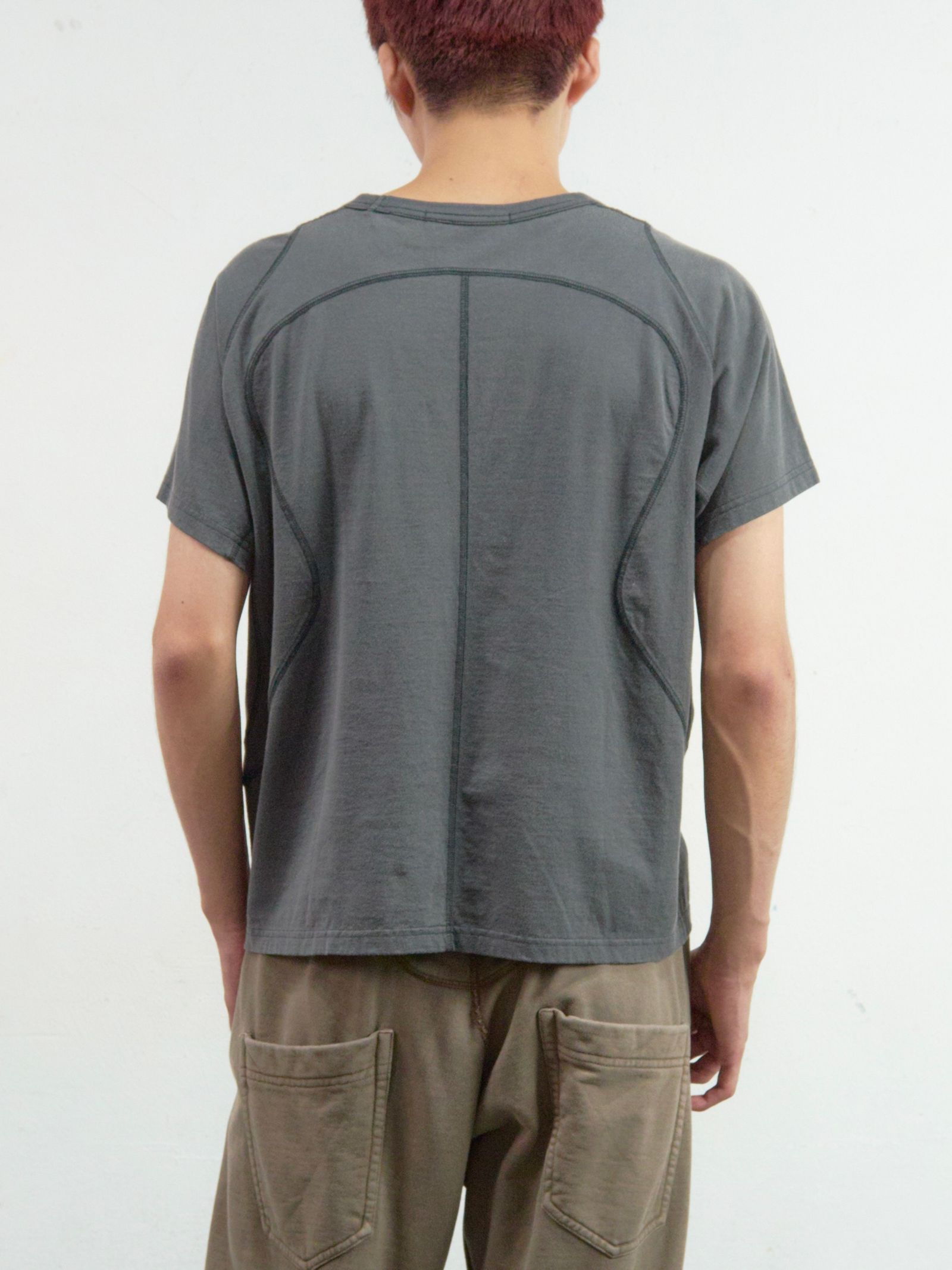 【26SS】 パネルド ハーフスリーブ Tシャツ / PANELLED HALF SLEEVE T-SHIRT / SLATE BLUE (グレー)