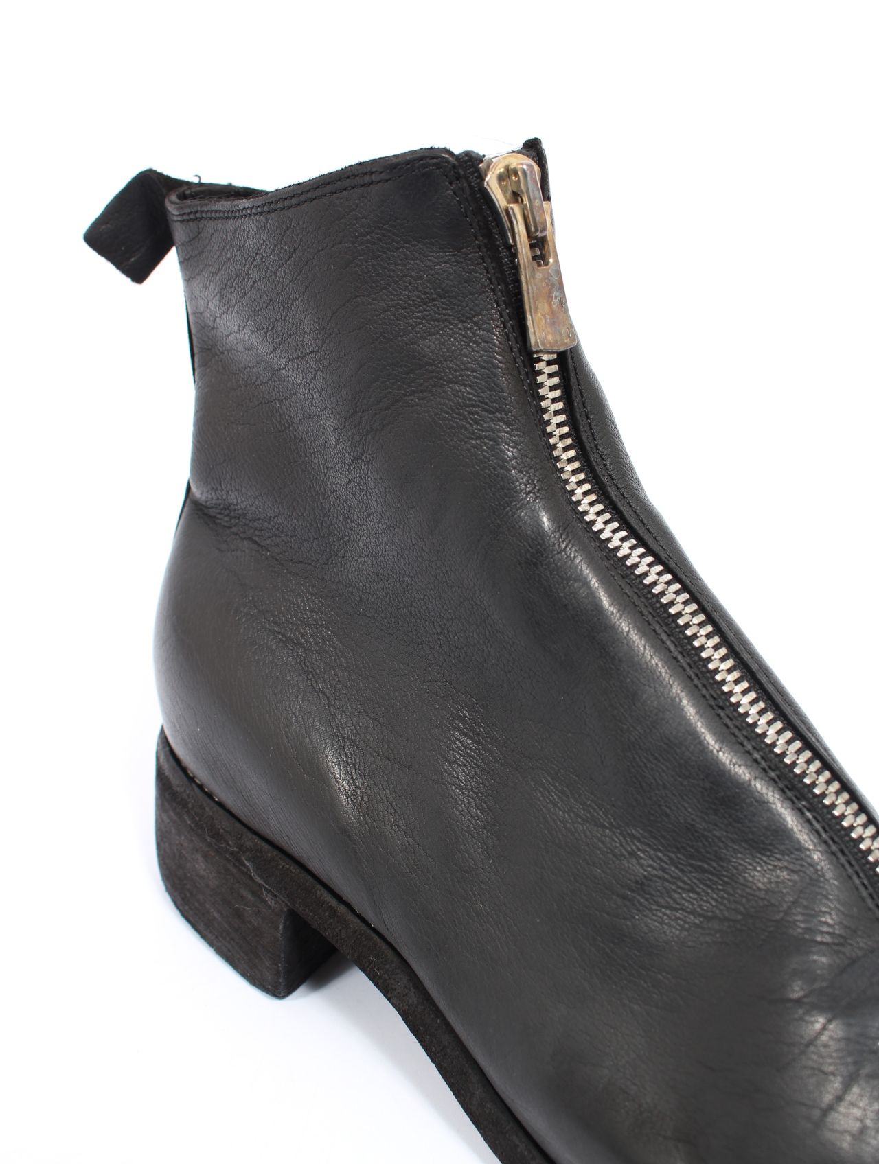 子牛革 フロント ジップ ブーツ / BABY BUFFALO FRONT ZIP BOOTS / ブラック