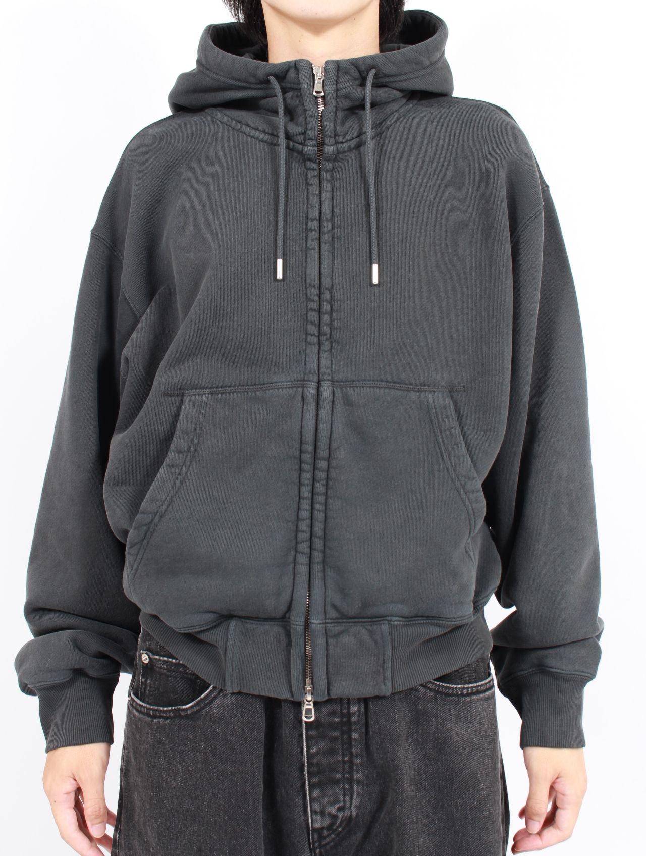 【25AW】バブルジップ フーディ パーカー / BUBBLE ZIP HOODIE / WASHED BLACK JERSEY(ウォッシュブラック)