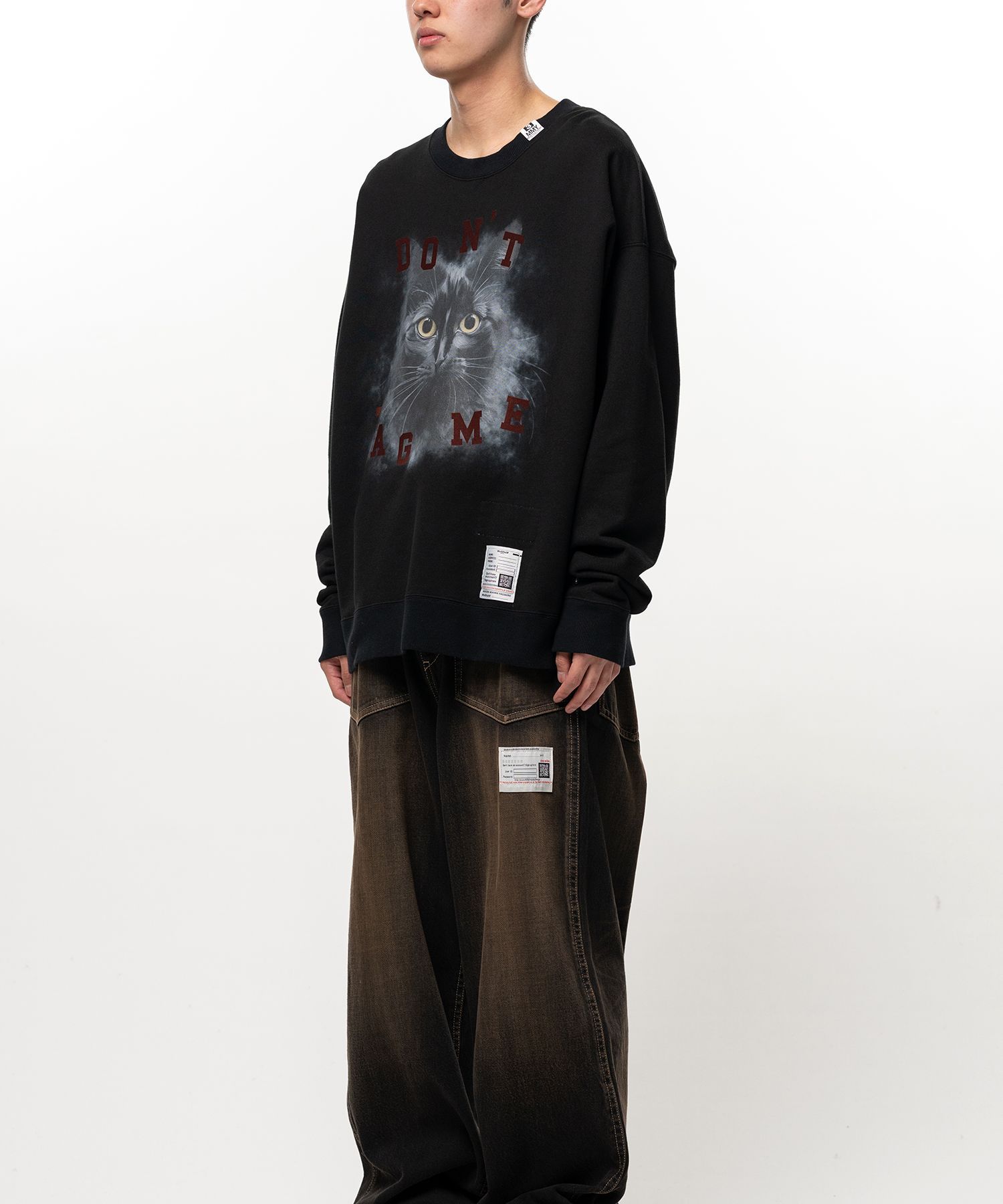 【26AW】キャット プリンテッド スウェット プルオーバー / CAT PRINTED SWEAT PO / ブラック