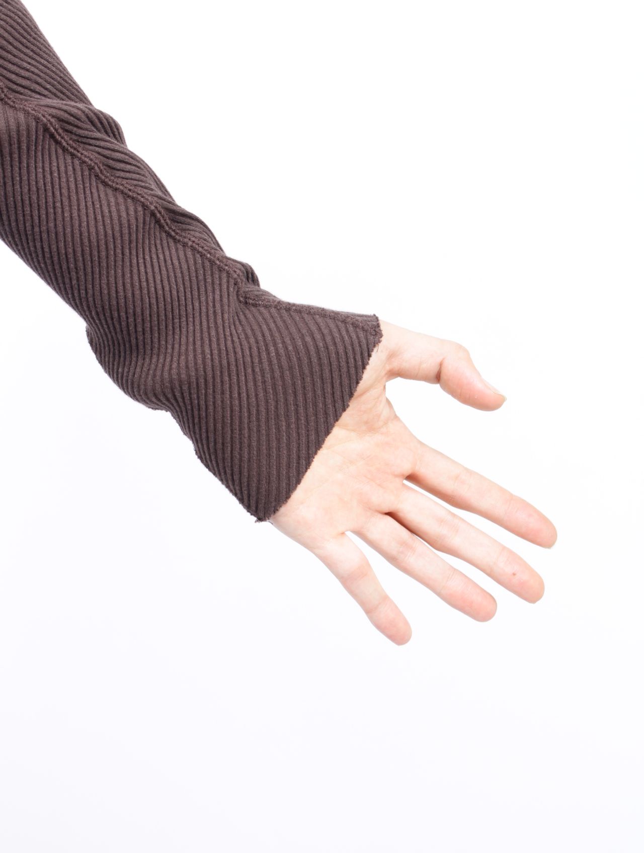 【26SS】 パネルド リブ ロングスリーブ 長袖 Tシャツ / PANELLED RIBBED LONG SLEEVE T-SHIRT / BROWN (ブラウン)