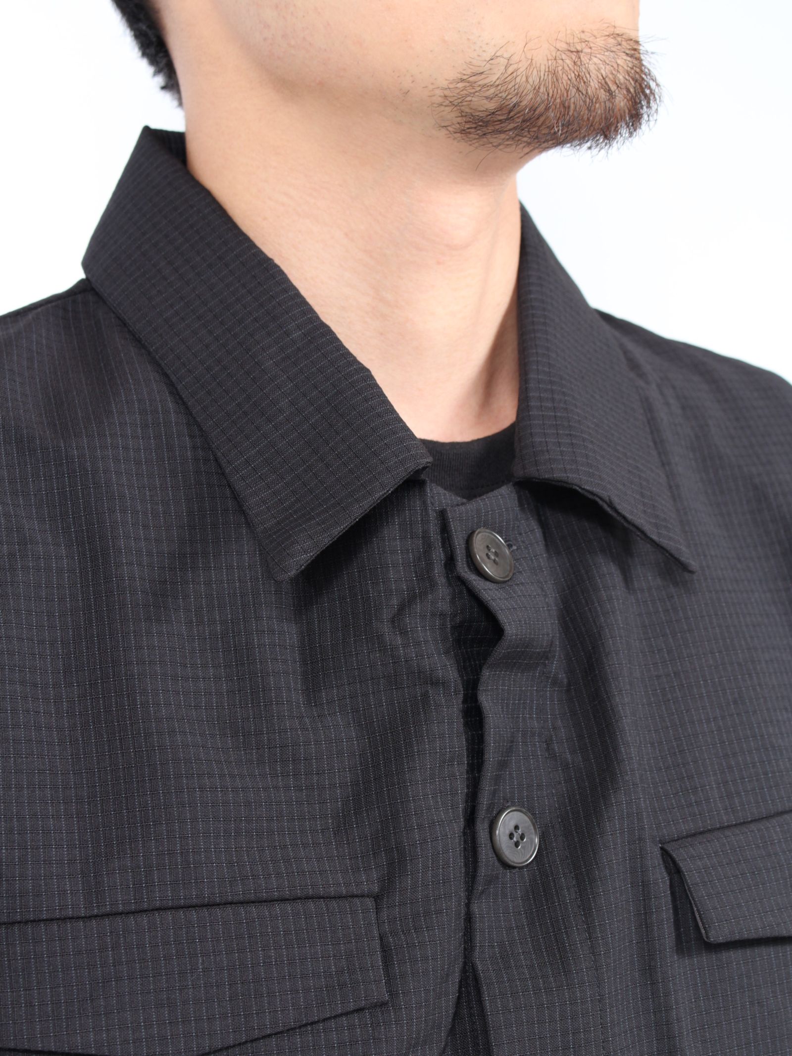 【24AW】2フロント ポケット シャツジャケット / 2 FRONT POCKET SHIRT JACKET / ブラック