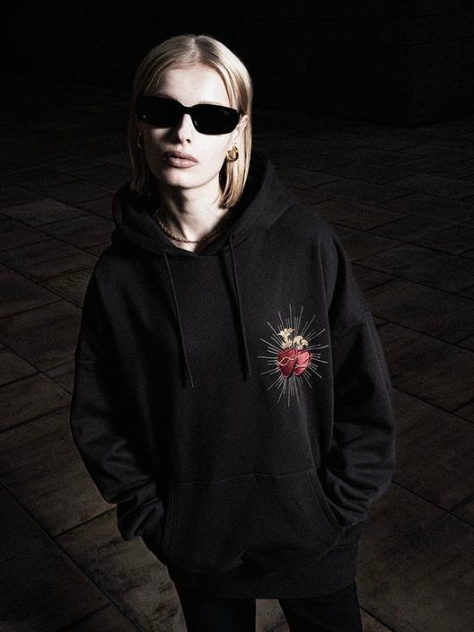 SS  EMBROIDERY LOGO ZIP HOODIEジップアップパーカー