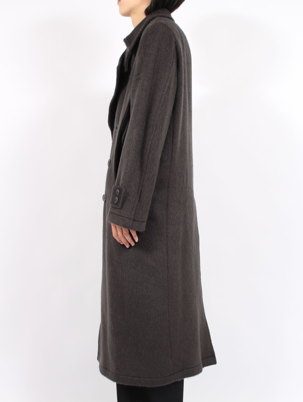 【25AW】 ダブル ブレステッド コート / DOUBLE BREASTED COAT / CHARCOAL(チャコール)
