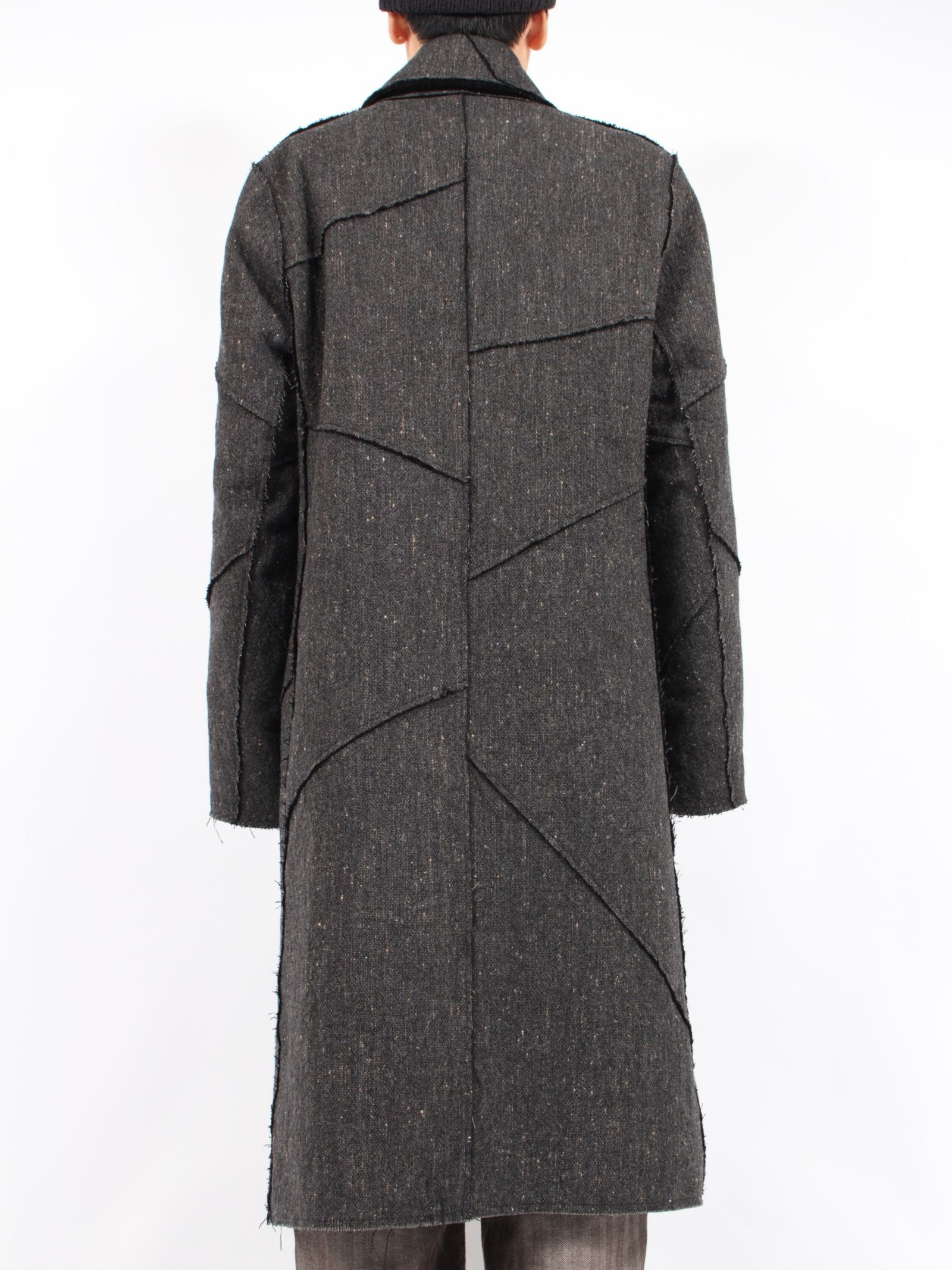 【24AW】サンピエトリー二 パッチド ダブル ブレステッド コート / SANPIETRINI PACHED DOUBLE BREASTED COAT / ダークグレー