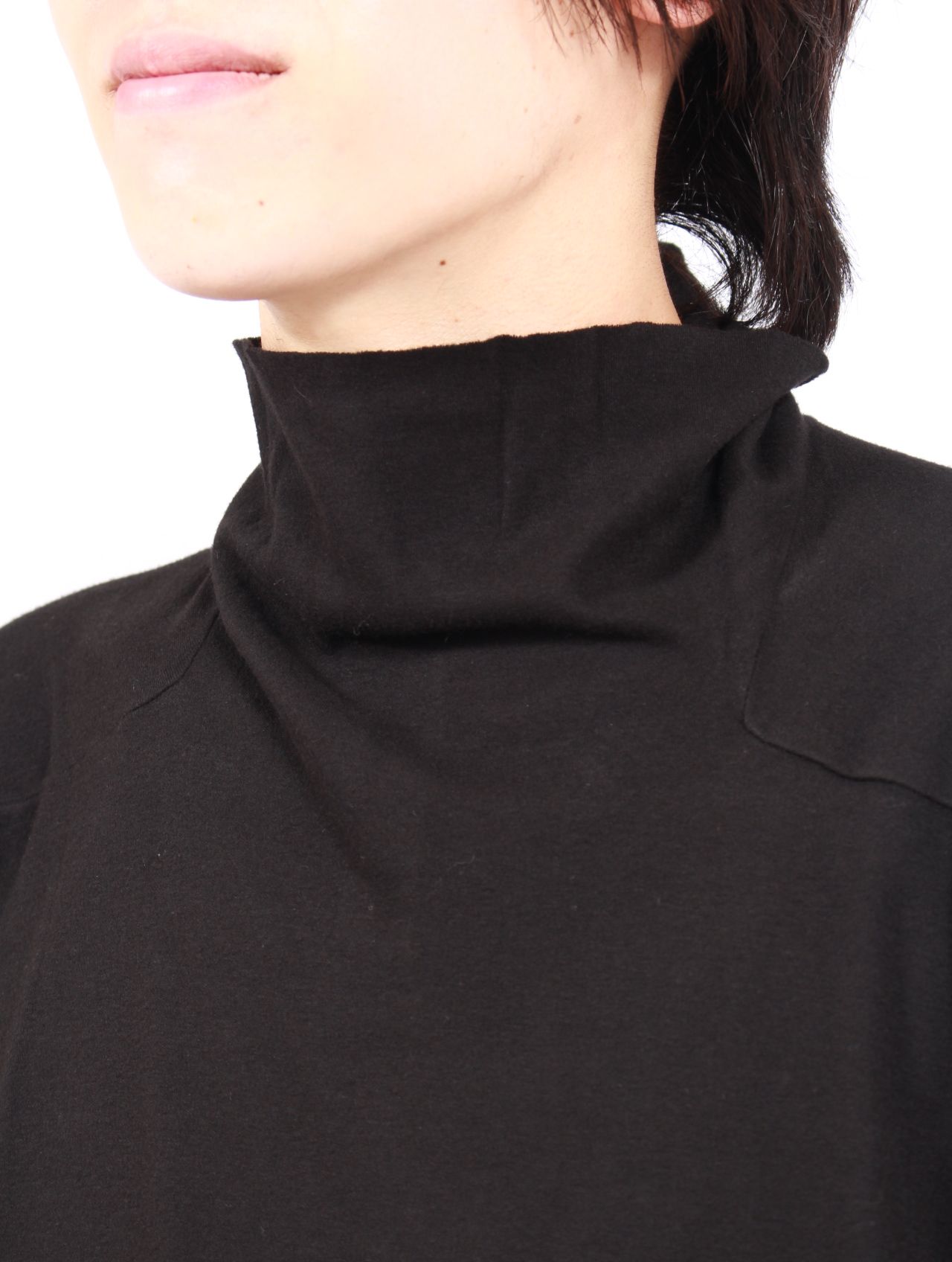 【25AW】ジャンボ タバード ハイネック 長袖 カットソー ロンT / JUMBO TABARD / ブラック