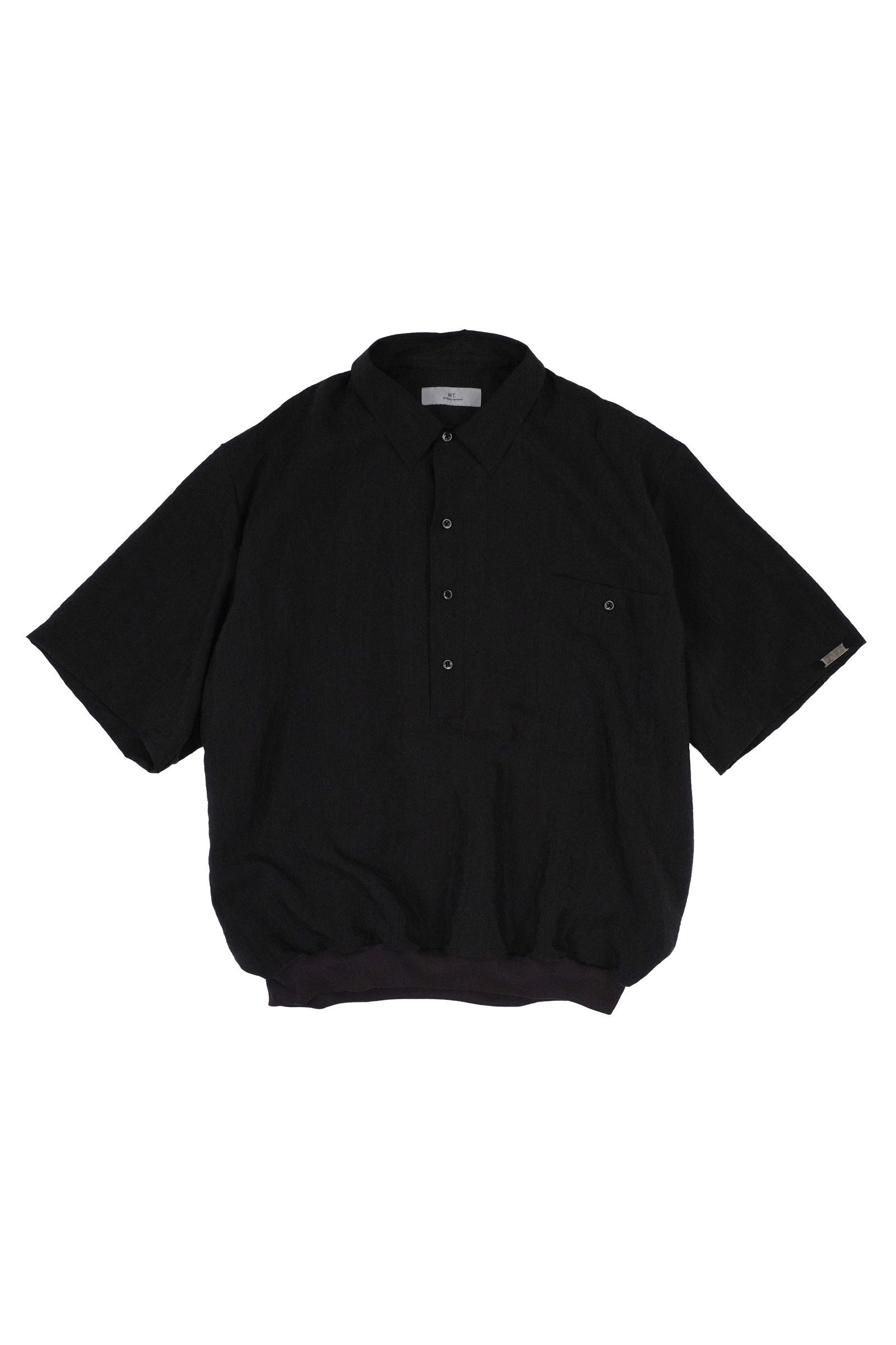 【27SS】 シルク ナイロン プルオーバー シャツ / SILK NYLON PULLOVER SHIRT / ブラック